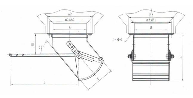 SZ扇形閘門手動(dòng)扇形閘門外形簡(jiǎn)圖-河南振江機(jī)械